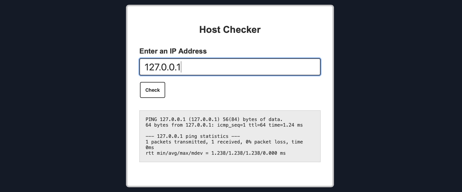 HTB Host Checker 的正常输入与 ping 基线输出