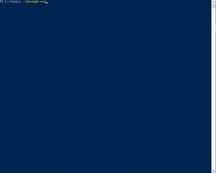 GIF showcasing the usage of the Inveigh executable file.