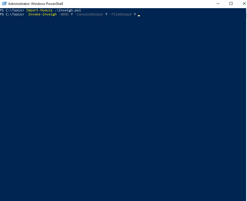 GIF showcasing the usage of the Inveigh PowerShell module in a PowerShell terminal.