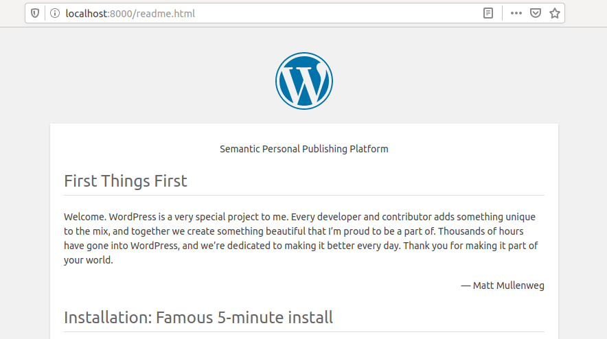 Python 临时 HTTP 服务中访问 readme.html，结合终端 GET 日志验证文件请求